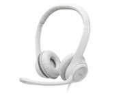 Logitech USB Headset H390, Noise-canceling Microphone, Headset: 20–20,000 Hz, Microphone: 100–10,000 Hz, In-line audio controls, USB, OFF-WHITE